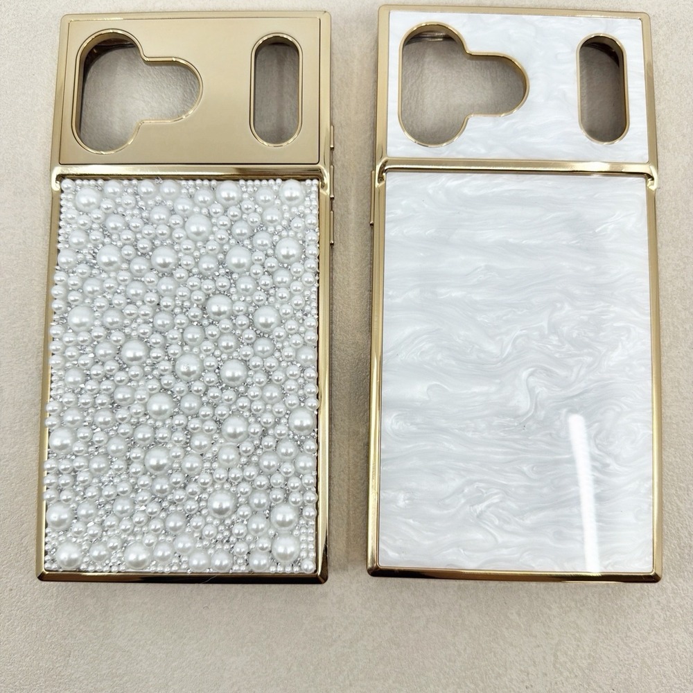 Flaunt SQUARE Iphone 17 Pro Max Set Of Two Cases Pearl And Marble NEW NO BOX